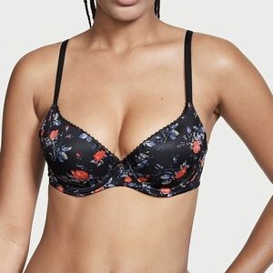 Body by Victoria Black Floral Smooth Lightly Lined Demi Bra 32DDD
